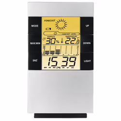Hama Termometro/igrometro LCD "TH-200", Iindicatore Temperatura, Umidità, Orologio, Calendario, Previsioni meteo