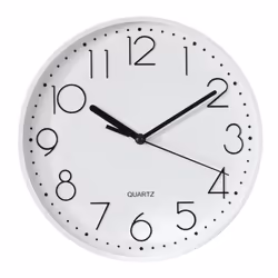 Hama PG-220, Parete, Orologio al quarzo, Cerchio, Bianco, Plastica, Vetro