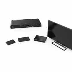 Hama Switch HDMI 3 porte con telecomando, connettori dorati, 4k, nero - Vista aggiuntiva 4