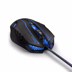 uRage Reaper Ess., Mano destra, Ottico, USB tipo A, 3200 DPI, Nero, Blu