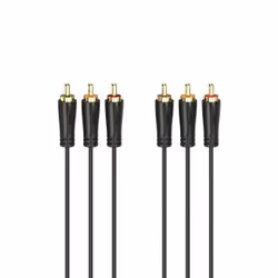 Hama Cavo 3x RCA M / 3x RCA M, 3 metri, connettori dorati, 3 x RCA, Maschio, 3 x RCA, Maschio, 3 m, Nero