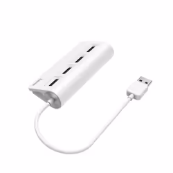 Hama Hub USB 2.0 da tavolo, 4 porte, cavo integrato, bianco
