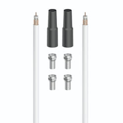 Hama Kit di connessione SAT con 4 spine F e 2 tubi di protezione, 100 db, 20m
