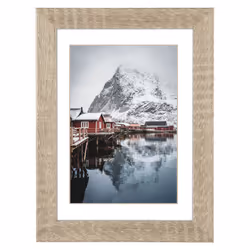 Hama Oslo, Cornice per foto singola, Vetro, MDF, Quercia, Tavolo, Parete, 9 x 13 cm, Riflettente