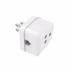 Hama Adattatore telefonico spina tripolare / presa tripolare e presa jack 6p4c, Tthree-pole plug, 6p4c, Avorio