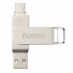 Hama C-Rotate Pro, 64 GB, USB Type-A / USB Type-C, 3.2 Gen 1 (3.1 Gen 1), Girevole, Argento