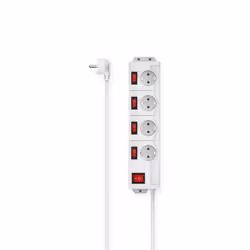 Hama 00223121, 1,4 m, Interno, Tipo F, Ad angolo, Bianco, 4 presa(e) AC