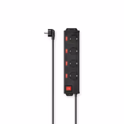 Hama 00223122, Interno, Tipo F, Ad angolo, Nero, 4 presa(e) AC, 1 pz