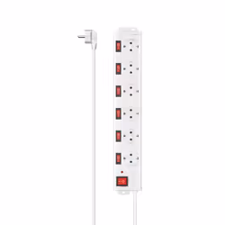 Hama 00223159, 6 presa(e) AC, 1,4 m, Cablato, Bianco, 3680 W