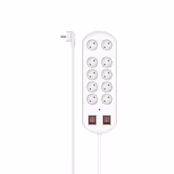 Hama 00223163, 2 m, Interno, Tipo F, Ad angolo, Bianco, 10 presa(e) AC