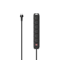 Hama 00223065 prolunghe e multiple 2 m 6 presa(e) AC Esterno Nero