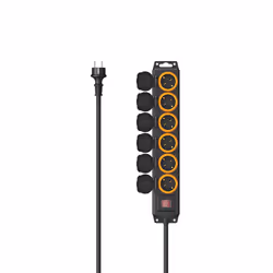 Hama 00223065 prolunghe e multiple 2 m 6 presa(e) AC Esterno Nero