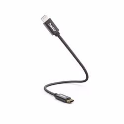 Hama 00201601, 0,2 m, Lightning, USB C, Maschio, Maschio, Nero