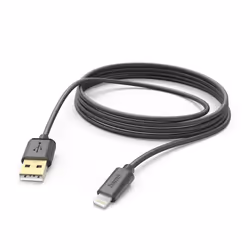 Hama 00201582, 3 m, Lightning, USB A, Maschio, Maschio, Nero