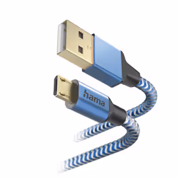Hama Reflective câble USB USB 2.0 1,5 m USB A Micro-USB B Bleu - Vista aggiuntiva 3