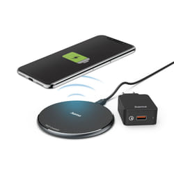Hama QI-FC10 Smartphone Noir Secteur, USB Recharge sans fil Charge rapide Intérieure