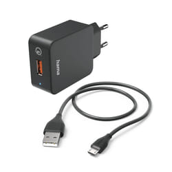 Hama 00201621 chargeur d'appareils mobiles Smartphone, Tablette Noir Secteur Charge rapide Intérieure