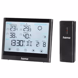 Hama Full Touch, Nero, Igrometro da interno, Termometro da interno, Igrometro per esterno, Termometro da esterno, Barometro, ...