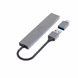 Hama 00200141 hub di interfaccia USB 3.2 Gen 1 (3.1 Gen 1) Type-A 5000 Mbit/s Grigio