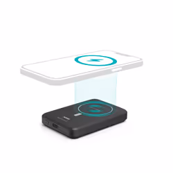 Hama MagPower5, 5000 mAh, Carica wireless, Nero