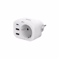 Hama 00223342, Interno, Tipo F, Dritto, Bianco, 1 presa(e) AC, 20 W