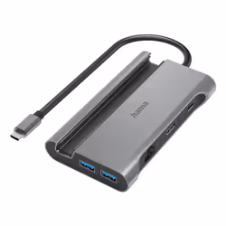 Hama Connect2Mobile V2, USB 3.2 Gen 1 (3.1 Gen 1) Type-C, HDMI, RJ-45, USB 2.0 Type-A, USB 3.2 Gen 1 (3.1 Gen 1) Type-A, USB ...