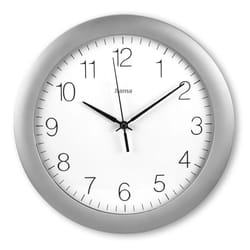 Hama Teneriffa Orologio analogico Rotondo Argento, Bianco