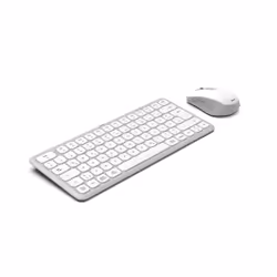 Hama WKM-500 tastiera Mouse incluso Casa USB + RF Wireless + Bluetooth QWERTZ Tedesco Grigio, Bianco