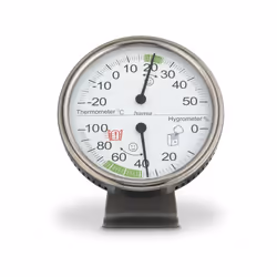Hama Tahiti, Interno, Temperature & humidity sensor, Termometro per ambiente meccanico, -20 - 50 °C, 10 - 99%, Acciaio inox