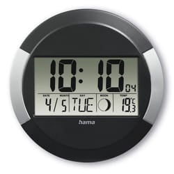 Hama Ischia Orologio radiocomandato Rotondo Nero, Argento