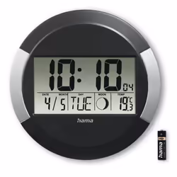 Hama Ischia Orologio radiocomandato Rotondo Nero, Argento - Vista aggiuntiva 4