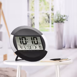 Hama Ischia Orologio radiocomandato Rotondo Nero, Argento - Vista aggiuntiva 6