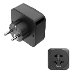 Hama 00223460 adattatore per presa di corrente Tipo E/F ibrido Universale Nero