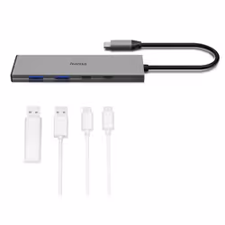Hama 00200147 hub di interfaccia USB tipo-C 10000 Mbit/s Grigio - Vista aggiuntiva 3