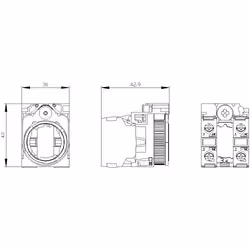 Siemens Halter für 3 Module Kunststoff 1Ö 1Ö 3SU1500-1AA10-1PA0 - Vista aggiuntiva 5