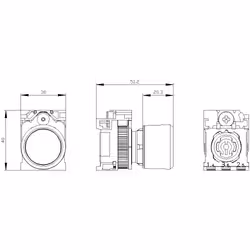 Siemens 3SU1250-0EB50-0AA0 Drucktaster IP66 IP67 IP69/IP69K 1 St. - Vista aggiuntiva 4