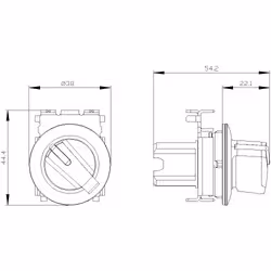 Siemens 3SU10622DF100AA0 3SU1062-2DF10-0AA0 Knebelschalter Knebel Schwarz 1 x 90 ° 1 St. - Vista aggiuntiva 4