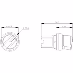 Siemens 3SU1052-2FF60-0AA0 Knebelschalter beleuchtbar 22mm rund Metall - Vista aggiuntiva 5