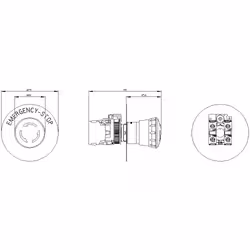 Siemens 3SU1100-1HB20-1PG03SU11001HB201PG0 Not-Halt - Vista aggiuntiva 5