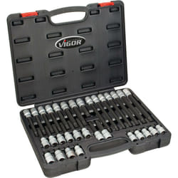 RIBE screwdriver socket set ∙ V2201 ∙ Attacco quadro, cavo, 1/2 di pollice (12,5 mm) ∙ Profilo cuneo interno RIBE CV ∙ M5 – M14 ∙ Numero utensili: 32
