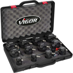 Vigor - Turbo system pressure tester set for motor vehicles ∙ V4304 ∙ 13-pieces ∙ Numero utensili: 13