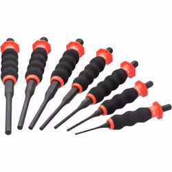 7 different sizes (driving mandrel ∅ 2 – 8 mm) Storage in practical tool roll Ergonomically 2-component handle Safe gripping ...