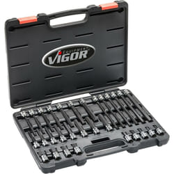Screwdriver socket set for inside hexagon screws ∙ V6019 ∙ Attacco quadro, cavo, 3/8 di pollice (10 mm) ∙ Profilo esagonale interno ∙ 5 – 19 ∙ Numero