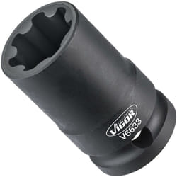 Vigor - Socket ∙ V6633 ∙ Attacco quadro, cavo, 1/2 di pollice (12,5 mm) ∙ Profilo scanalato ∙ Size 22 mm