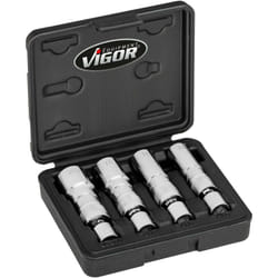 Vigor - Spark plug socket set ∙ V7002/4 ∙ Attacco quadro, cavo, 3/8 di pollice (10 mm) ∙ Profilo a doppio esagono esterno ∙ 14 ∙ 16 ∙ 18 ∙ 20.8 ∙
