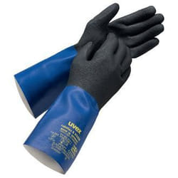 Uvex rubiflex S XG35B Guanti da fabbrica Nero, Blu Cotone, Nitrile, Gomma