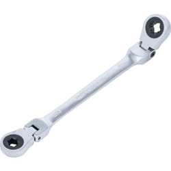 Bgs Technic - Chiave ad anello a cricchetto doppio regolabile con teste ad anello e profilo e E10 x E12