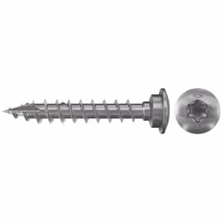 Fischer 660704, Vite, Acciaio inox, Legno, Rotondo, Filo intero, Testina arrotondata