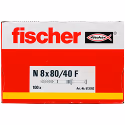 Fischer 513702 ancoraggio a vite e tassello 100 pz Kit di viti e tasselli a muro 80 mm - Vista aggiuntiva 4
