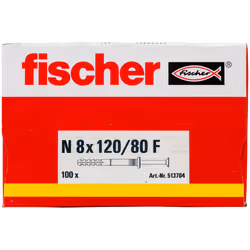 Fischer 513704 ancoraggio a vite e tassello 100 pz Kit di viti e tasselli a muro 120 mm - Vista aggiuntiva 4